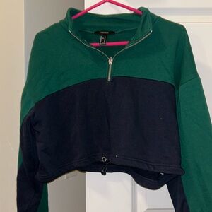 forever 21 color block cropped pullover